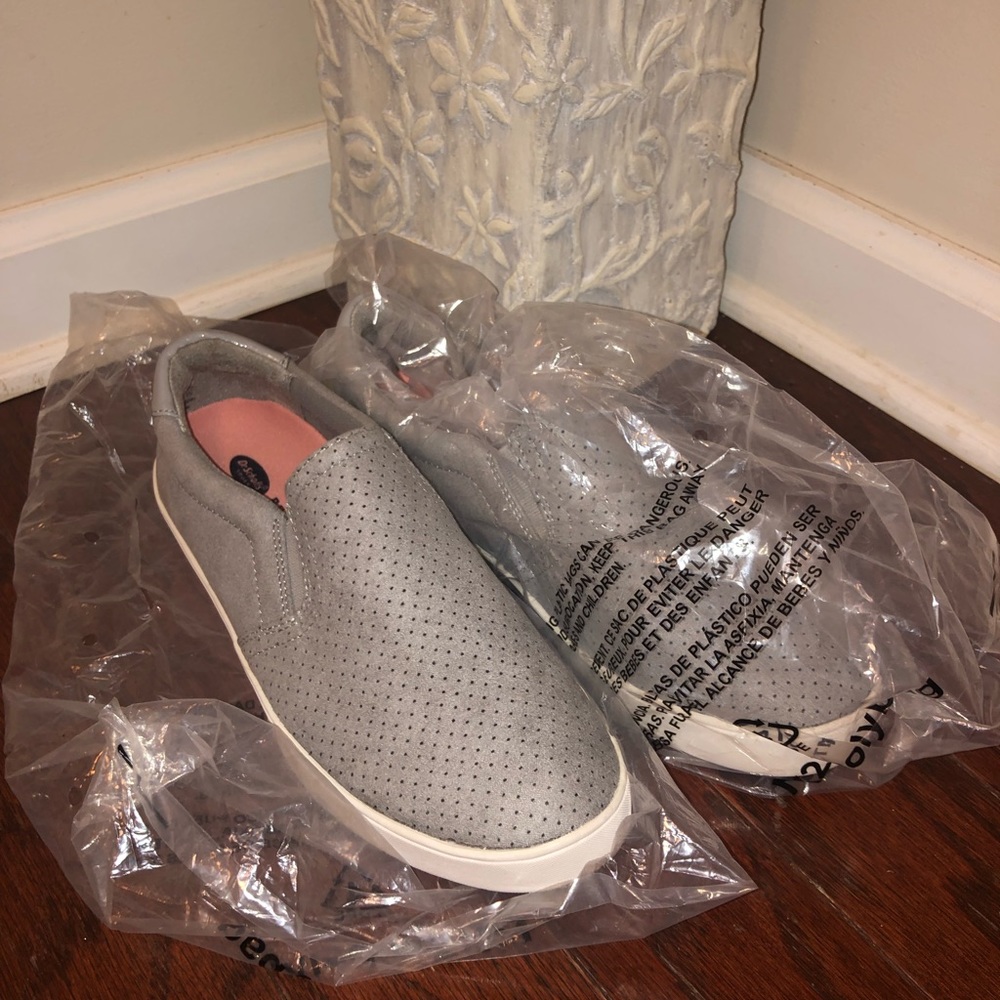 Grey slip on sneakers